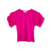Blusa de algodón con mangas brillantes - Rosa 