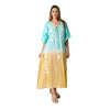 Vestido Kaftan Algodão Bordado | Azul