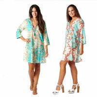 Vestido Curto Corais | Turquesa