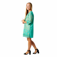 Vestido Curto Dourado e renda | Turquesa