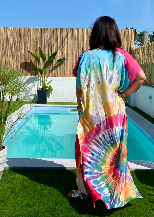 Vestido kaftan Rosa | Isis