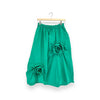 Green Midi Skirt with Floral Appliques