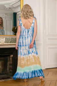 Vestido Comprido Tie-Dye| Azul