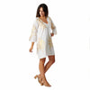 Vestido Curto Corais Dourados | Branco