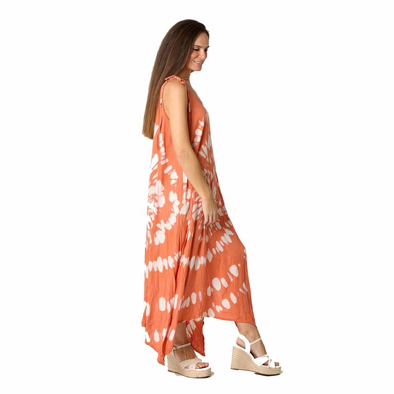 Vestido Largo Tie-Dye | Terracota