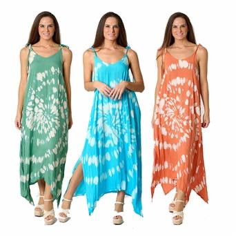 Vestido Largo Tie-Dye | Azul