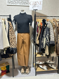 PU Trousers (Camel) | Catalyna