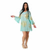 Vestido Curto Corais Dourados | Turquesa