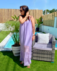 Vestido Bordado Lilás