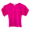 Blusa de algodón con mangas brillantes - Rosa 