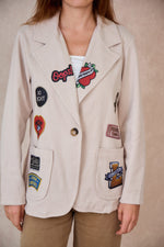 Blazer Creme com estampas