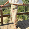 Falda Midi con Estampado Floral Verde 