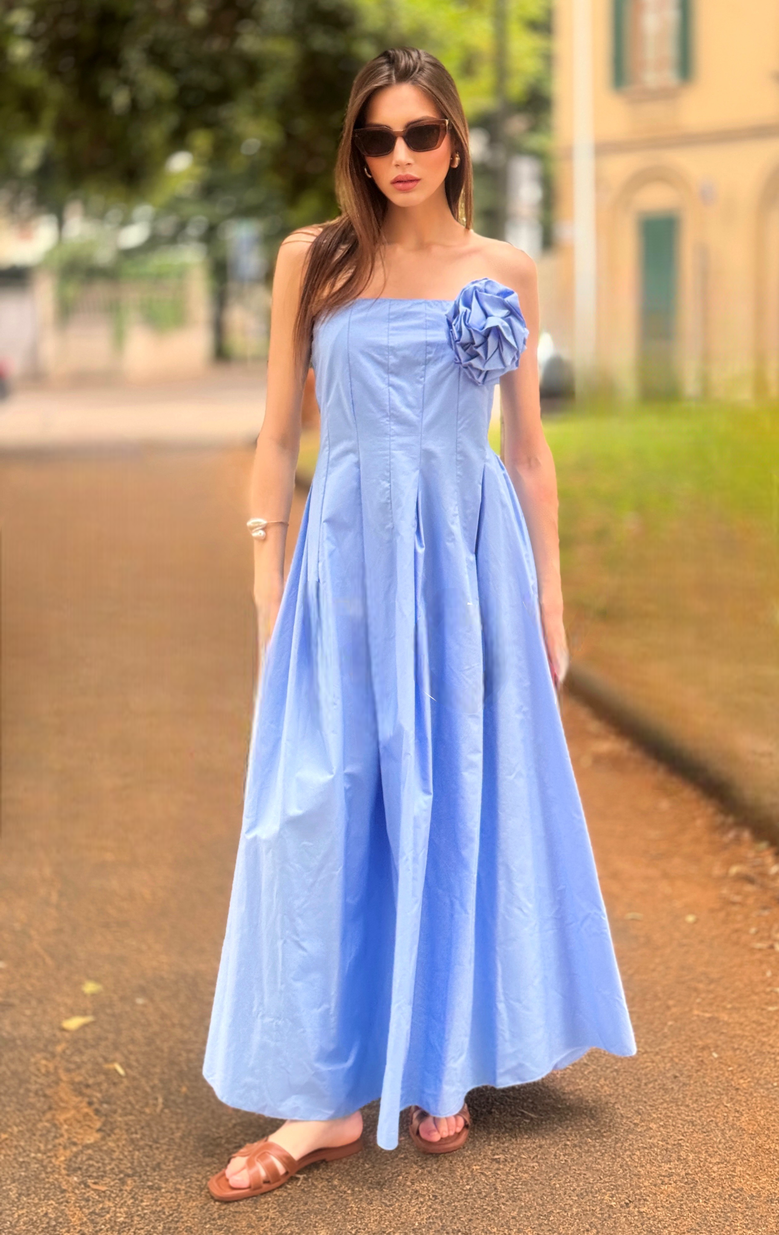 Vestido Azul Algodão  | Mary