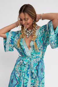 Kimono Seda Bordado | Rosa