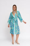 Kimono Seda Bordado | Rosa