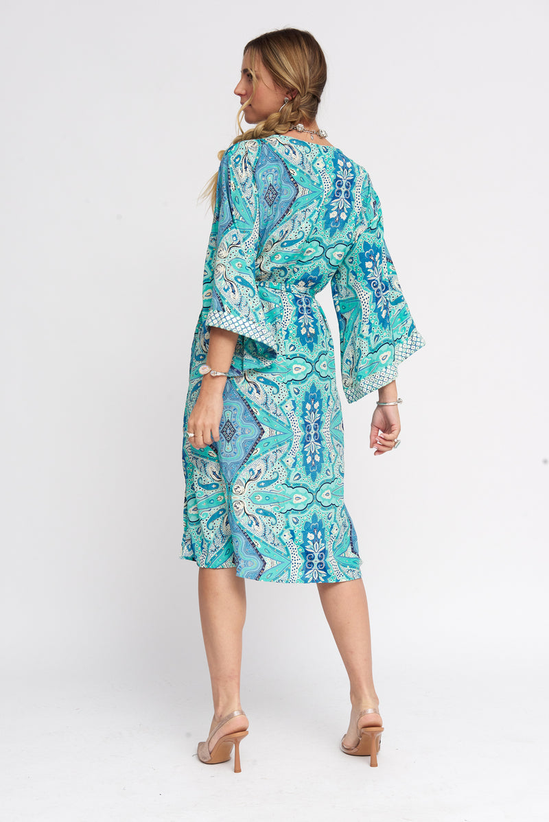 Kimono Seda Bordado | Rosa