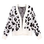 Cardigan de malha (Branco) | Leopard