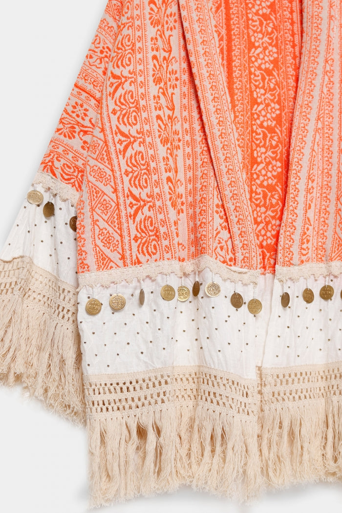 KIMONO LARGO CROCHET BEIGE | MELINA