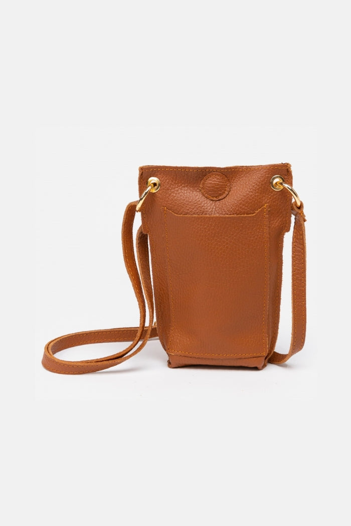 Bolsa de Couro Tiracolo (Camel) | Emma