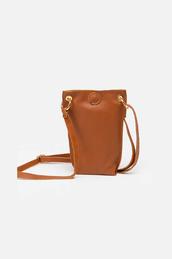 Bolsa de Couro Tiracolo (Camel) | Emma