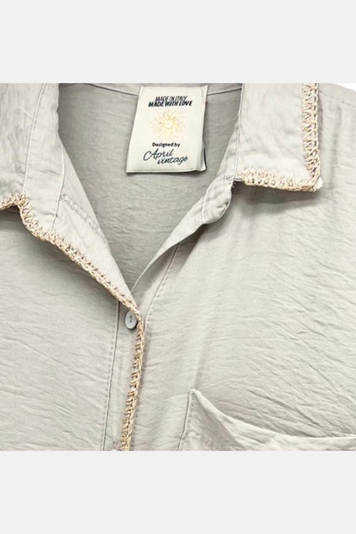 Camisa com detalhes dourados (Beige) | Eno