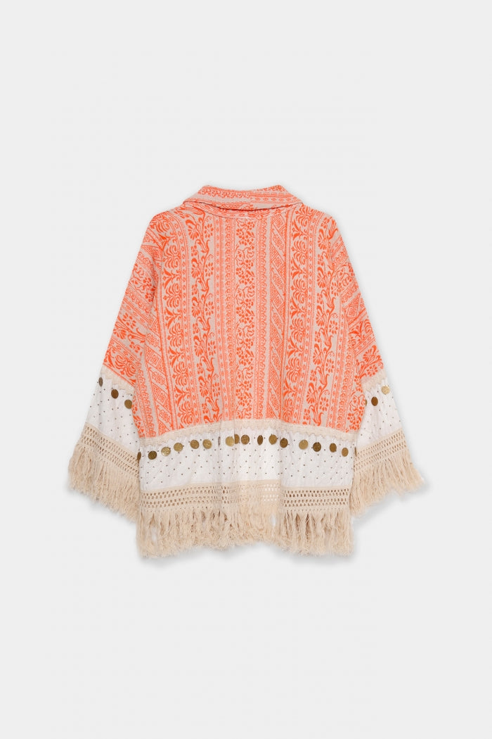 KIMONO LARGO CROCHET BEIGE | MELINA