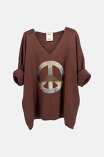 Camisola Malha Peace (Castanho)