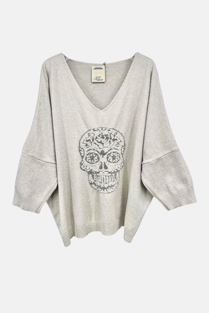 Camisola de Malha Skull (Beige)| Verena