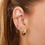 Brincos Ear Cuff com corrente e em aço inoxidável - Grine Store | Bijuterias