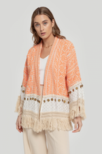 KIMONO LARGO CROCHET BEIGE | MELINA