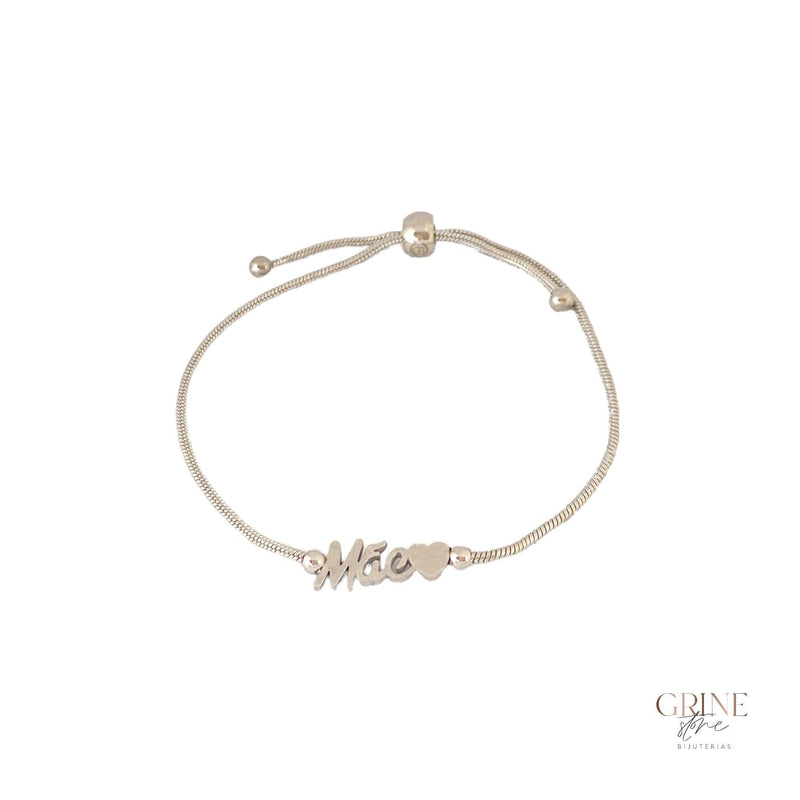 Pulseira ajustável palavra "Mãe" - Grine Store | Bijuterias