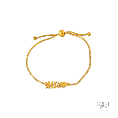 Pulseira ajustável palavra "Mãe" - Grine Store | Bijuterias