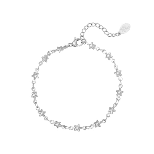 Pulseira Chained Star, aço inoxidável - Grine Store | Bijuterias