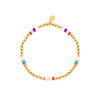 Pulseira Colored Slices And Golden Beads - Grine Store | Bijuterias
