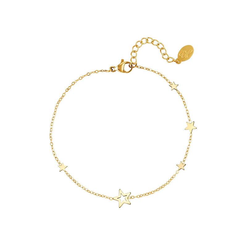 Pulseira com estrelas, aço inoxidável - Grine Store | Bijuterias