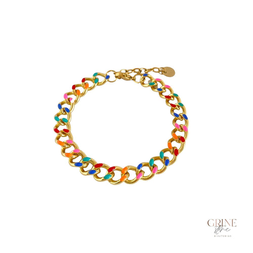 Pulseira corrente colorida de Aço Inoxidável - Grine Store | Bijuterias