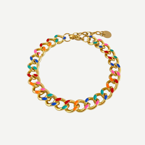 Pulseira corrente colorida de Aço Inoxidável - Grine Store | Bijuterias