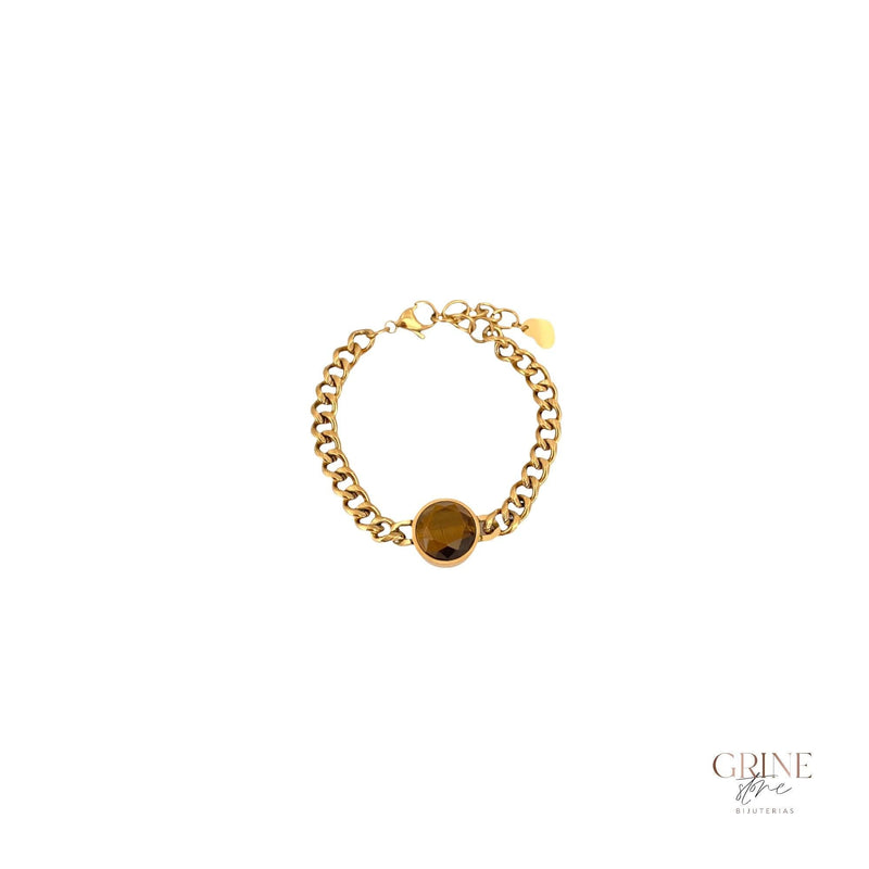 Pulseira de malha com Pedra de Aço inoxidável. - Grine Store | Bijuterias