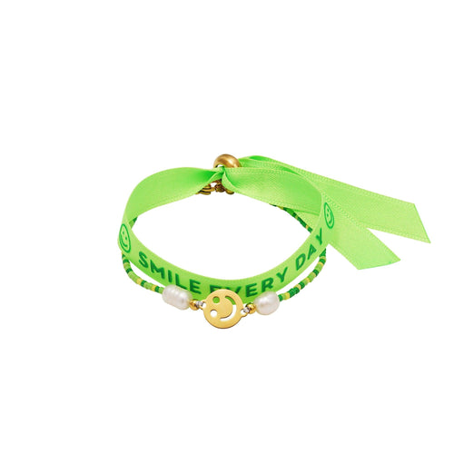 Pulseira "Smile Everyday", Aço Inoxidável - Grine Store | Bijuterias