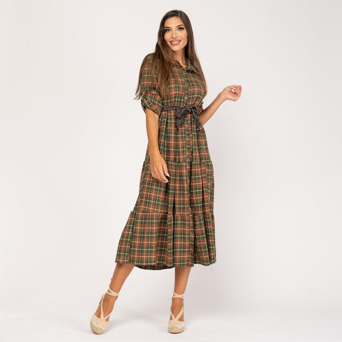 VESTIDO COUNTRY ALGODÃO (VERDE) |  MELISSA - Grine Store | Bijuterias