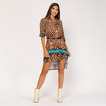 Vestido Curto Animal Print (camel) | Zuly - Grine Store | Bijuterias