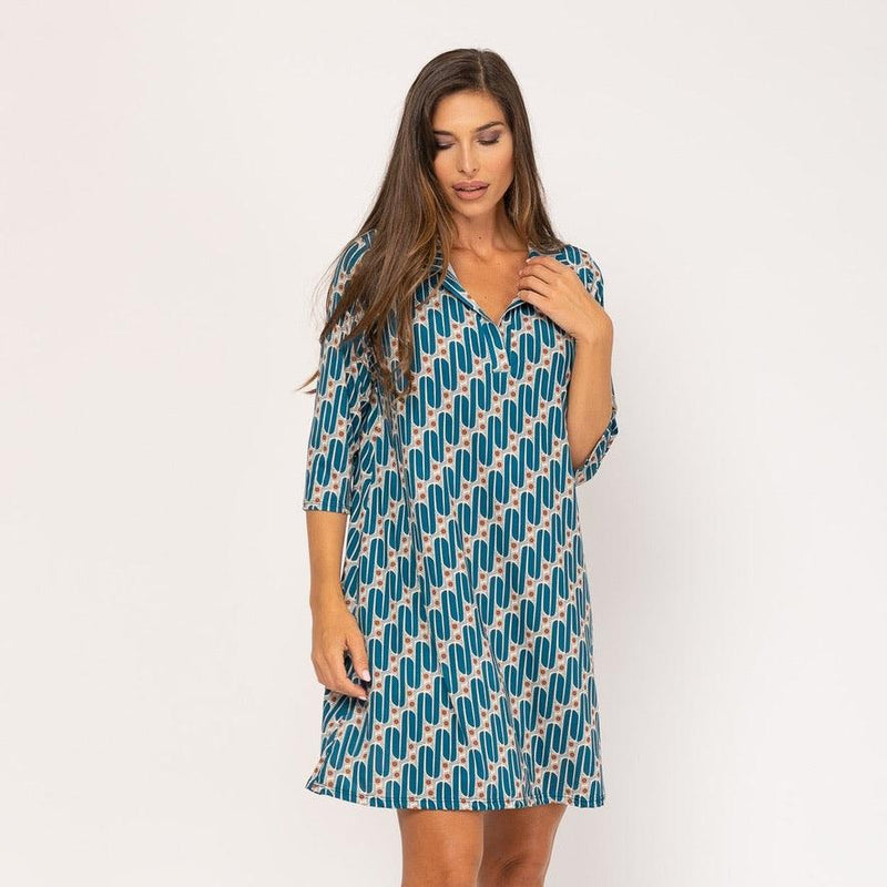 Vestido Curto Retro (azul) | Anne - Grine Store | Bijuterias