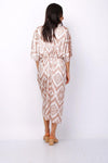 VESTIDO MIDI (BEIGE) | GEOMETRIC - Grine Store | Bijuterias