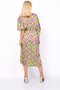 VESTIDO MIDI (VERDE) | GEOMETRIC - Grine Store | Bijuterias