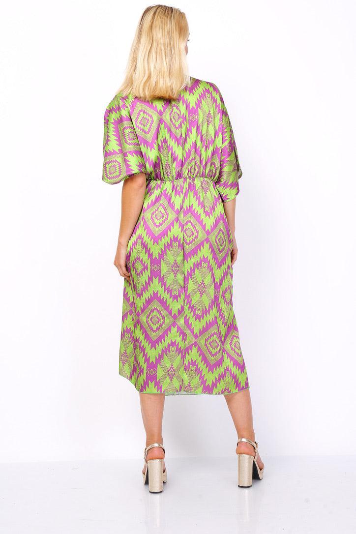 VESTIDO MIDI (VERDE) | GEOMETRIC - Grine Store | Bijuterias