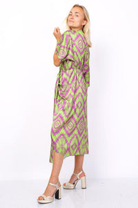 VESTIDO MIDI (VERDE) | GEOMETRIC - Grine Store | Bijuterias